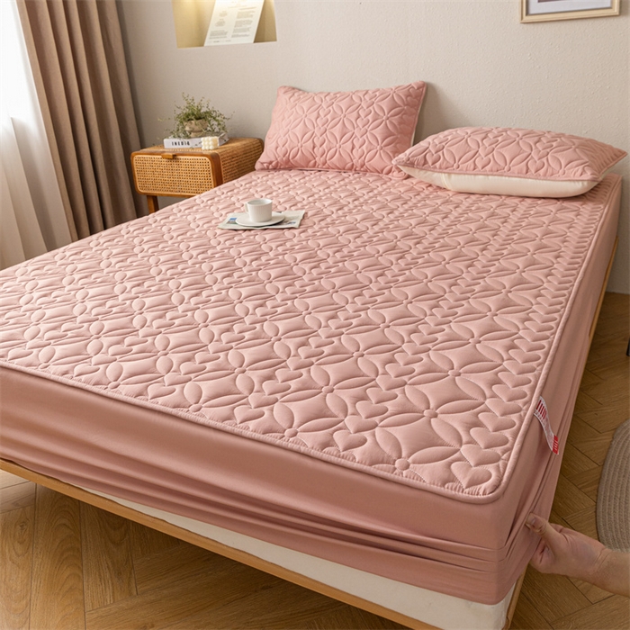 91家纺网 家纺一手货源 找家纺 鑫钰 2023新款A类母婴级大豆夹棉床笠 圆梦-豆沙