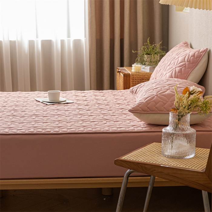 91家纺网 家纺一手货源 找家纺 鑫钰 2023新款A类母婴级大豆夹棉床笠 圆梦-豆沙