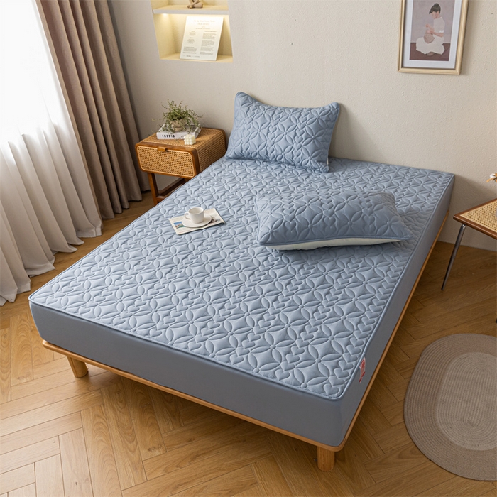 91家纺网 家纺一手货源 找家纺 鑫钰 2023新款A类母婴级大豆夹棉床笠 圆梦-湖蓝