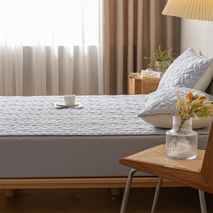 91家纺网 家纺一手货源 找家纺 鑫钰 2023新款A类母婴级大豆夹棉床笠 圆梦-高级灰