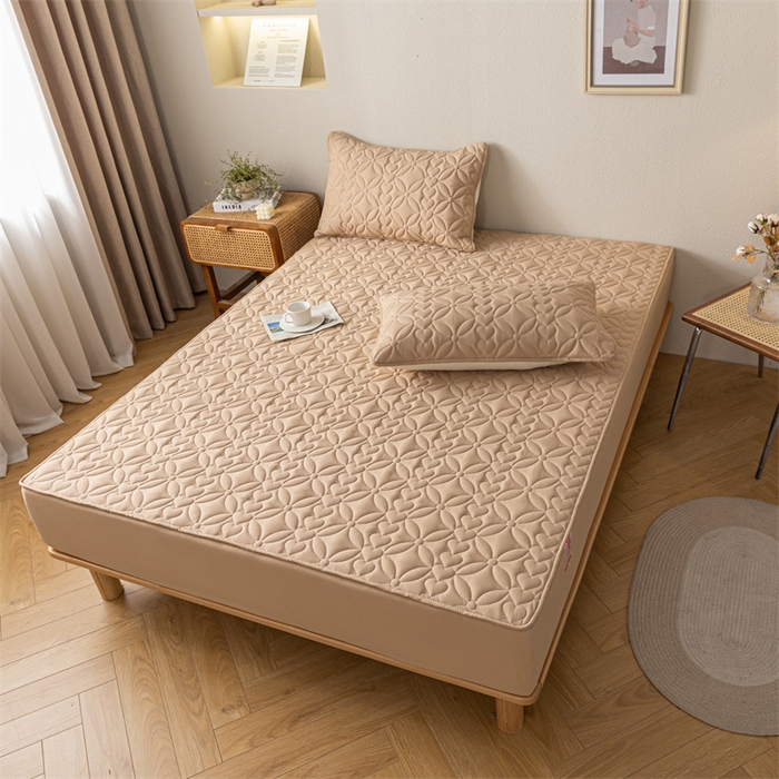 91家纺网 家纺一手货源 找家纺 鑫钰 2023新款A类母婴级大豆夹棉床笠 圆梦-卡其