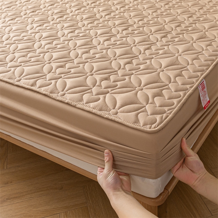 91家纺网 家纺一手货源 找家纺 鑫钰 2023新款A类母婴级大豆夹棉床笠 圆梦-卡其