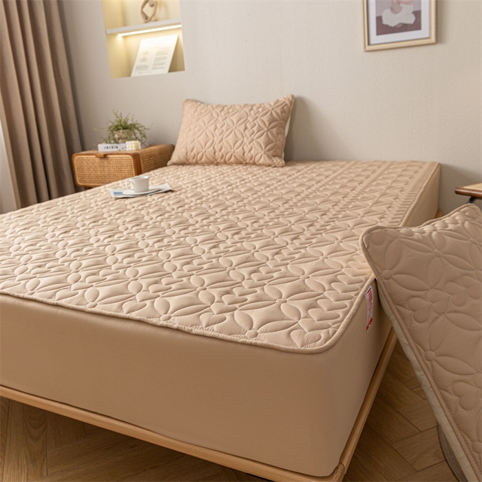 91家纺网 家纺一手货源 找家纺 鑫钰 2023新款A类母婴级大豆夹棉床笠 圆梦-卡其