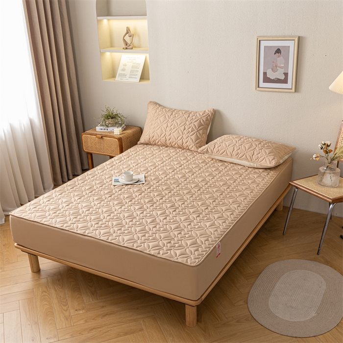 91家纺网 家纺一手货源 找家纺 鑫钰 2023新款A类母婴级大豆夹棉床笠 圆梦-卡其