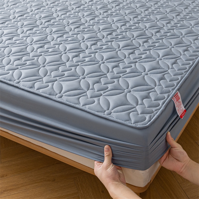 91家纺网 家纺一手货源 找家纺 鑫钰 2023新款A类母婴级大豆夹棉床笠 圆梦-湖蓝