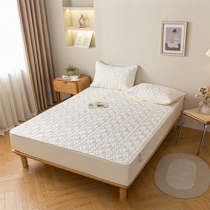 91家纺网 家纺一手货源 找家纺 鑫钰 2023新款A类母婴级大豆夹棉床笠 圆梦-优雅白