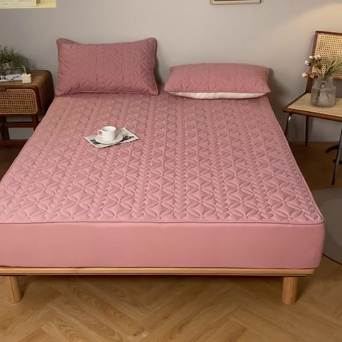 91家纺网 家纺一手货源 找家纺 鑫钰 2023新款A类母婴级大豆夹棉床笠 圆梦-豆沙