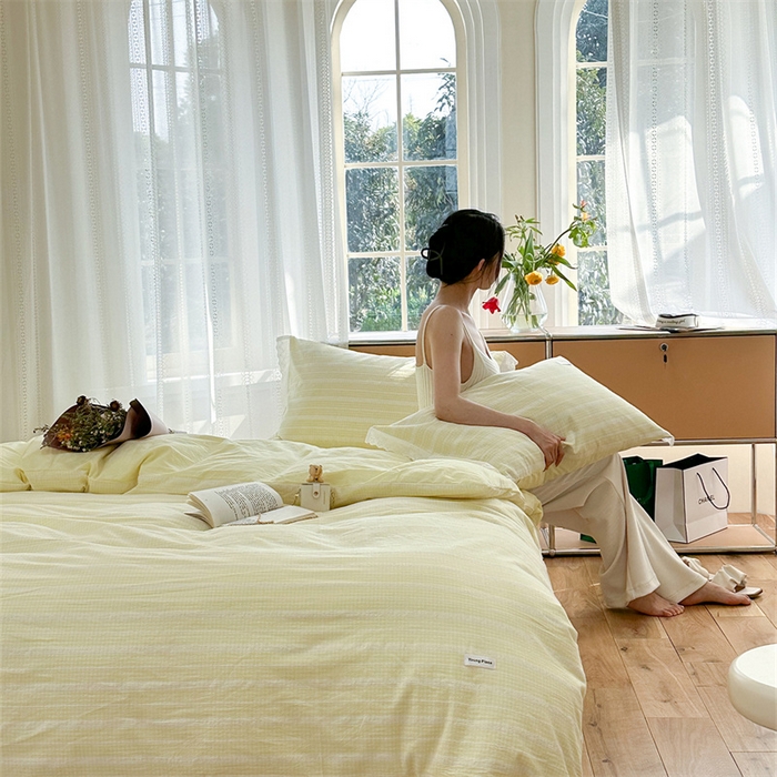 91家纺网 家纺一手货源 找家纺 洋铭区 2023新款小迷你系列四件套 小迷你黄1