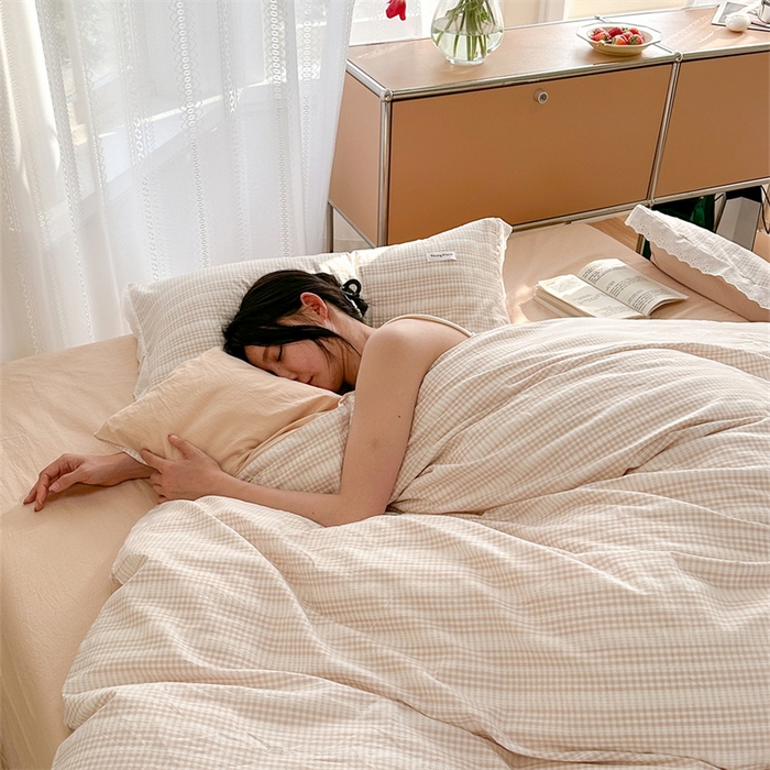 91家纺网 家纺一手货源 找家纺 洋铭区 2023新款小迷你系列四件套 小迷你杏1