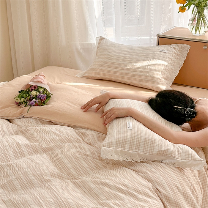 91家纺网 家纺一手货源 找家纺 洋铭区 2023新款小迷你系列四件套 小迷你杏1