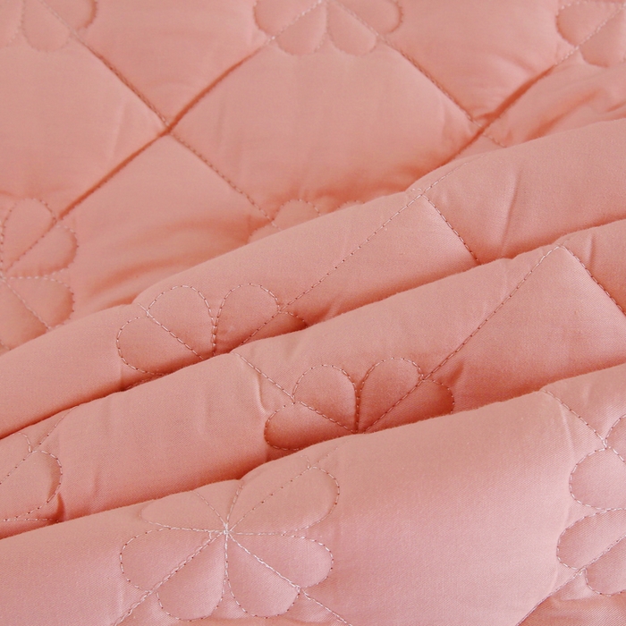 91家纺网 家纺一手货源 找家纺 情煊家纺2023新款全棉夹棉纯色花边床笠 粉玉