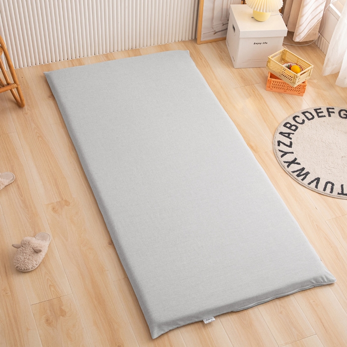 91家纺网 家纺一手货源 找家纺 凌云家纺 2025年新款彩棉床垫套 新浅灰