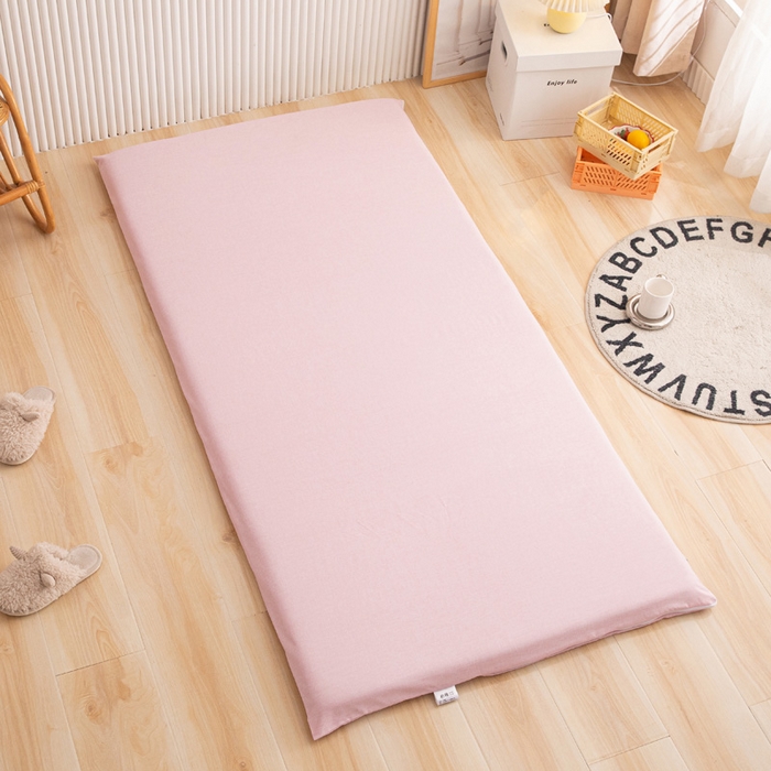 91家纺网 家纺一手货源 找家纺 凌云家纺 2025年新款彩棉床垫套 曼妙粉