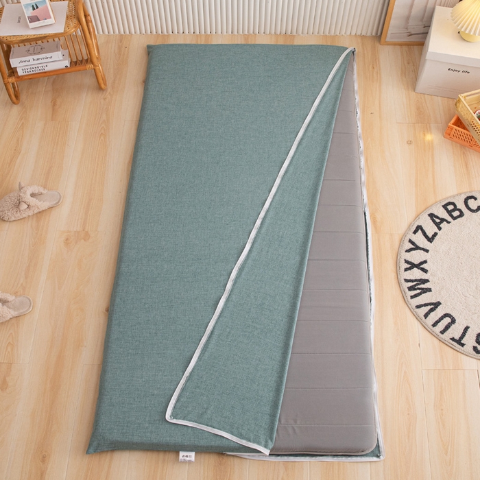 91家纺网 家纺一手货源 找家纺 凌云家纺 2025年新款彩棉床垫套 深秋青