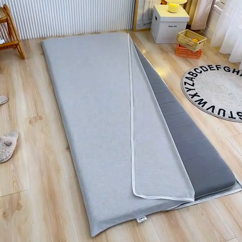 91家纺网 家纺一手货源 找家纺 凌云家纺 2025年新款彩棉床垫套 新浅灰