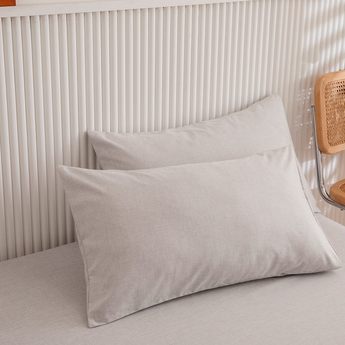 91家纺网 家纺一手货源 找家纺 凌云家纺 2025新款彩棉枕套 新浅灰