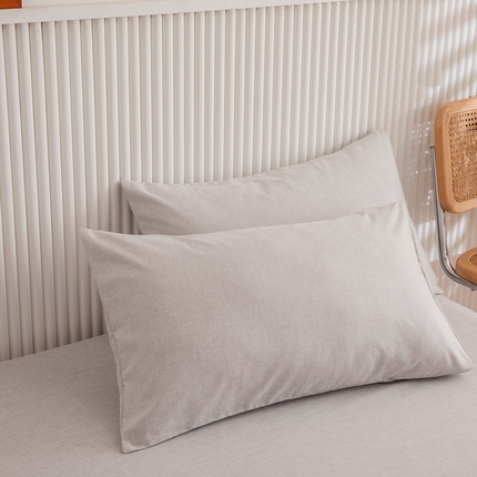 91家纺网 家纺一手货源 找家纺 凌云家纺 2025新款彩棉枕套 新浅灰