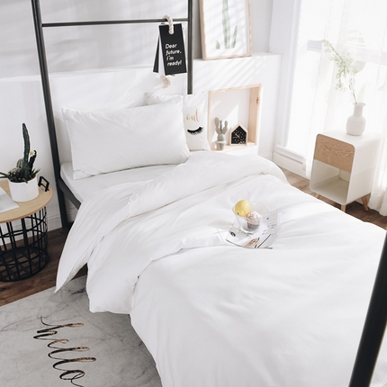 91家纺网 家纺一手货源 找家纺 （总）恩和家纺 全棉学生三件套纯色简约天蓝色纯棉学生宿舍套件