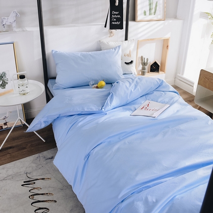 91家纺网 家纺一手货源 找家纺 恩和家纺 2024新款学生宿舍床三件套 天蓝