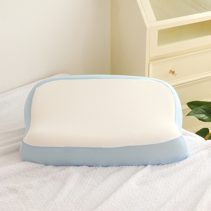 91家纺网 家纺一手货源 找家纺 靓星吐司面包枕头乳胶枕芯猫肚枕记忆枕吐司枕 天空蓝 35cm*55cm