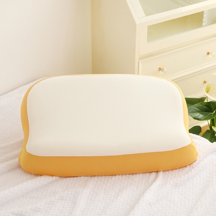 91家纺网 家纺一手货源 找家纺 靓星吐司面包枕头乳胶枕芯猫肚枕记忆枕吐司枕 月亮黄 35cm*55cm