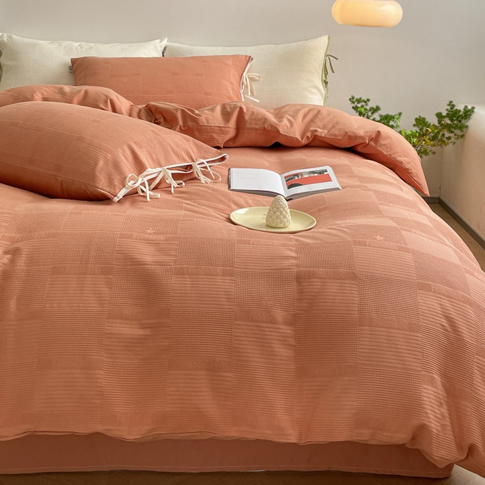 91家纺网 家纺一手货源 找家纺 （总）玛奇朵 2023新品60S华夫格提花系带款-迪欧雅系列