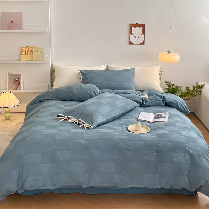 91家纺网 家纺一手货源 找家纺 玛奇朵 2023新品60S华夫格提花系带款-迪欧雅系列 迪欧雅-麦兰