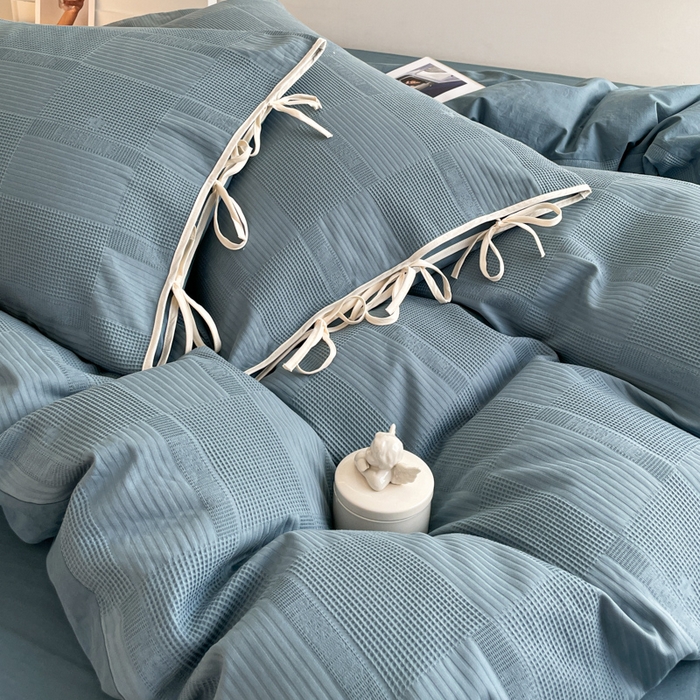 91家纺网 家纺一手货源 找家纺 玛奇朵 2023新品60S华夫格提花系带款-迪欧雅系列 迪欧雅-麦兰