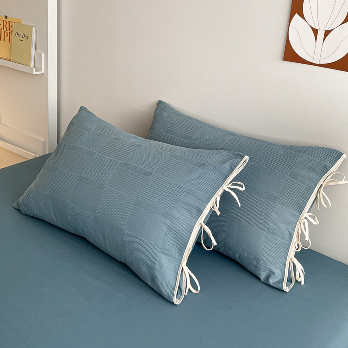 91家纺网 家纺一手货源 找家纺 玛奇朵 2023新品60S华夫格提花系带款-迪欧雅系列 迪欧雅-麦兰