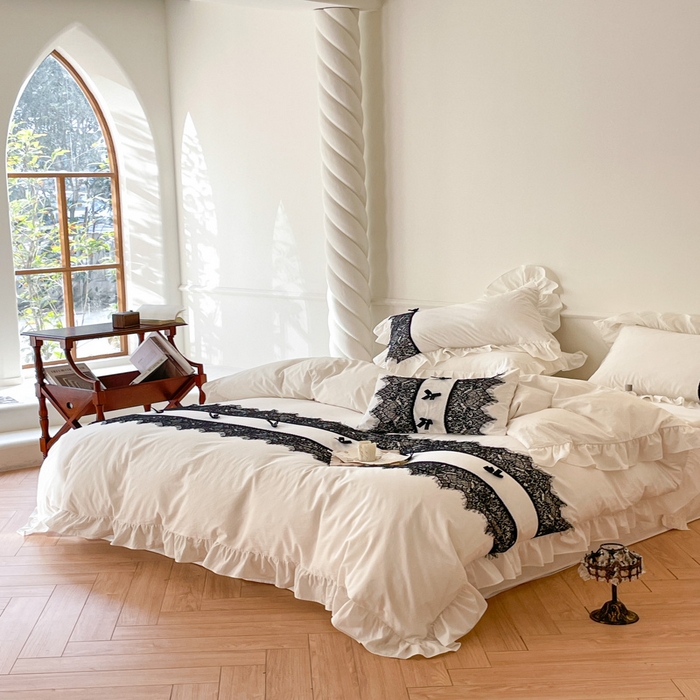 91家纺网 家纺一手货源 找家纺 玛奇朵 2023新品全棉有氧纱水洗棉-黛西系列 白