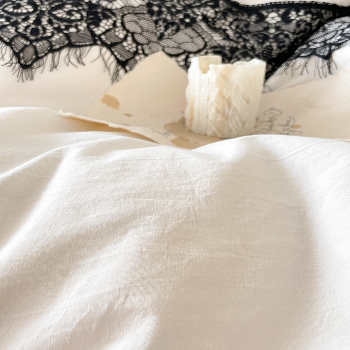 91家纺网 家纺一手货源 找家纺 玛奇朵 2023新品全棉有氧纱水洗棉-黛西系列 白