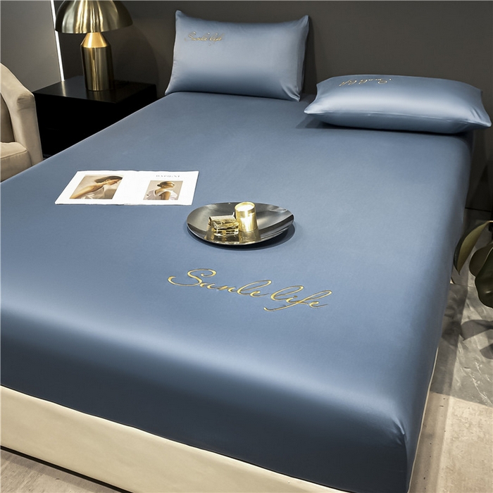 91家纺网 家纺一手货源 找家纺 （总）古吉梦2024新款S刺绣A类抗菌防螨-冰丝床笠三件套