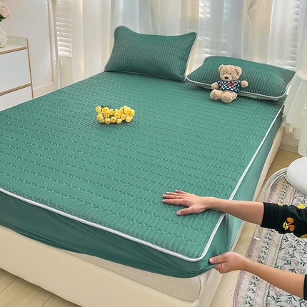 民新家纺 2023新款乳胶凉席床笠款 墨绿