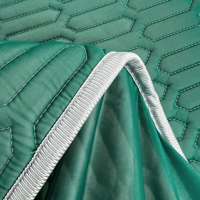 91家纺网 家纺一手货源 找家纺 民新家纺 2023新款乳胶凉席床笠款 墨绿