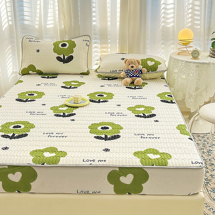 91家纺网 家纺一手货源 找家纺 民新家纺 2023新款乳胶凉席床笠款 幸运花