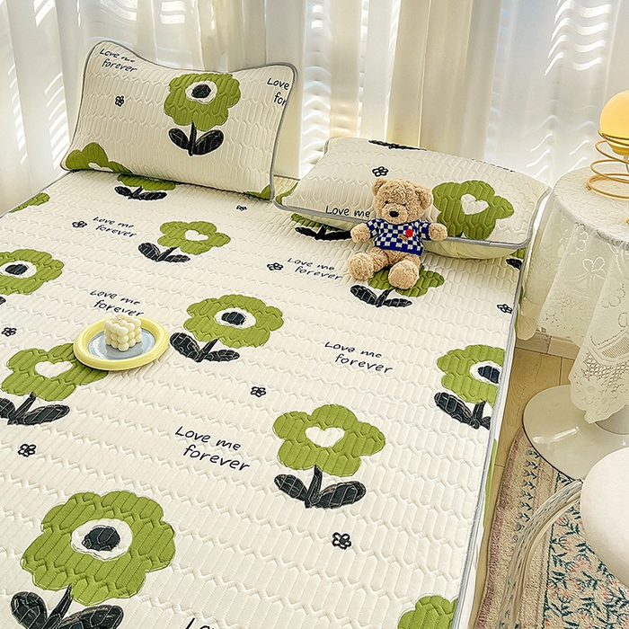 91家纺网 家纺一手货源 找家纺 民新家纺 2023新款乳胶凉席床笠款 幸运花