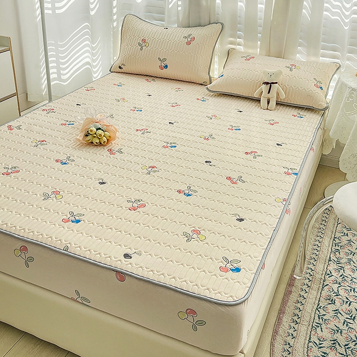 91家纺网 家纺一手货源 找家纺 民新家纺 2023新款乳胶凉席床笠款 樱桃