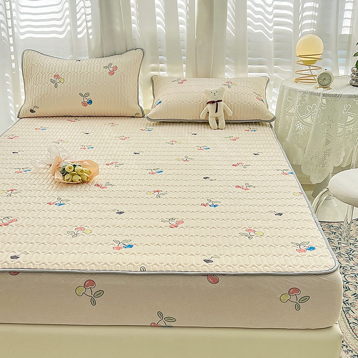 91家纺网 家纺一手货源 找家纺 民新家纺 2023新款乳胶凉席床笠款 樱桃