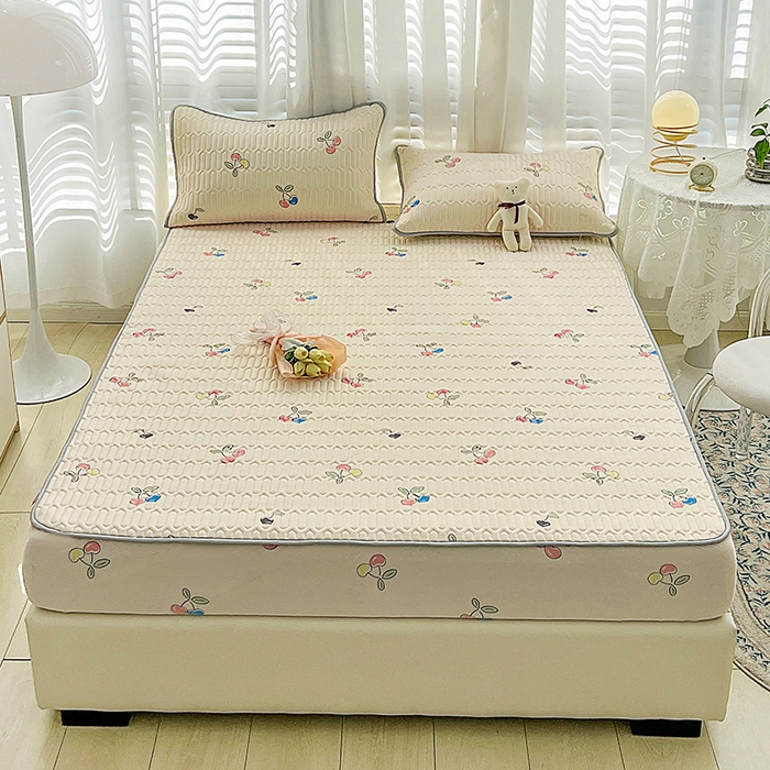 91家纺网 家纺一手货源 找家纺 民新家纺 2023新款乳胶凉席床笠款 樱桃