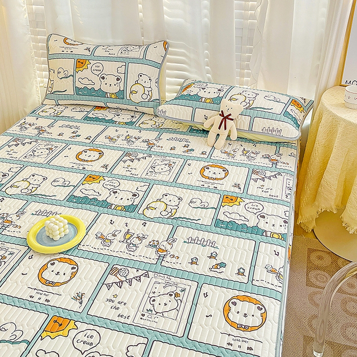 91家纺网 家纺一手货源 找家纺 民新家纺 2023新款乳胶凉席床笠款 浪漫假日