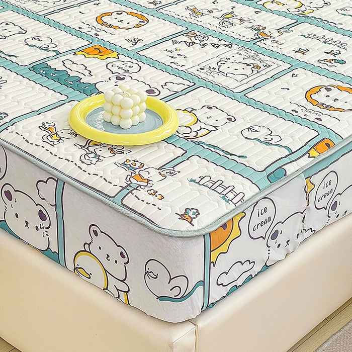 91家纺网 家纺一手货源 找家纺 民新家纺 2023新款乳胶凉席床笠款 浪漫假日