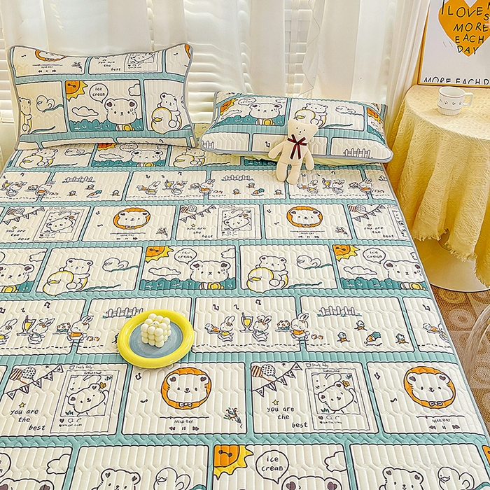 91家纺网 家纺一手货源 找家纺 民新家纺 2023新款乳胶凉席床笠款 浪漫假日