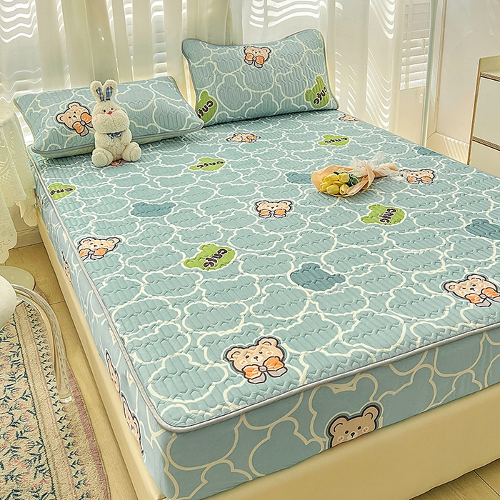 91家纺网 家纺一手货源 找家纺 民新家纺 2023新款乳胶凉席床笠款 淘气熊