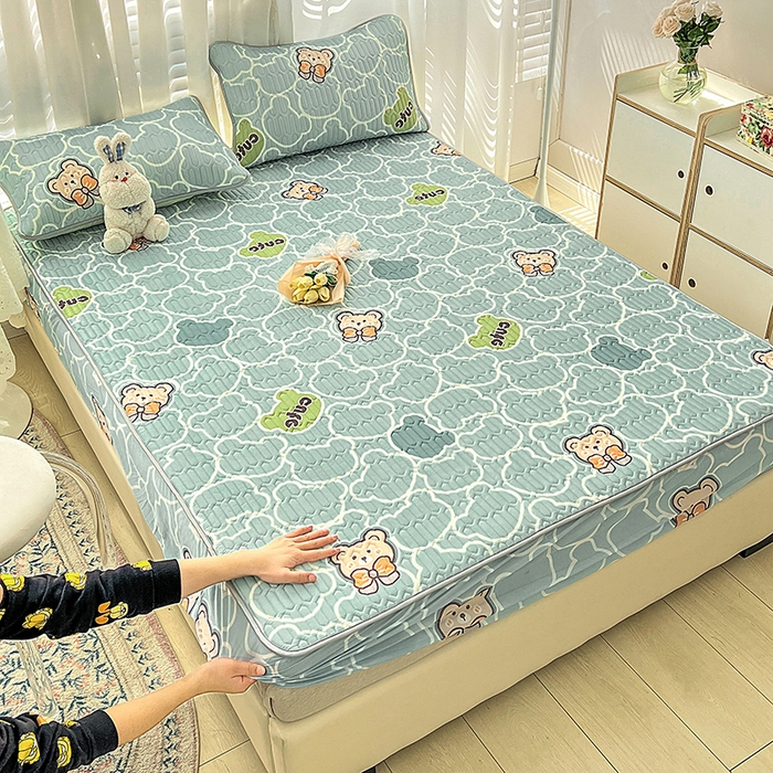 91家纺网 家纺一手货源 找家纺 民新家纺 2023新款乳胶凉席床笠款 淘气熊