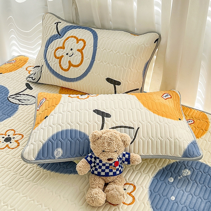 91家纺网 家纺一手货源 找家纺 民新家纺 2023新款乳胶凉席床笠款 苹果乐园