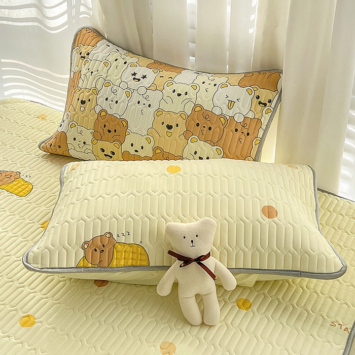 91家纺网 家纺一手货源 找家纺 民新家纺 2023新款乳胶凉席床笠款 贪睡熊