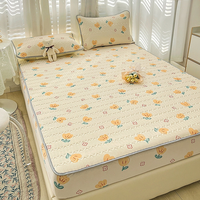 91家纺网 家纺一手货源 找家纺 民新家纺 2023新款乳胶凉席床笠款 郁金香