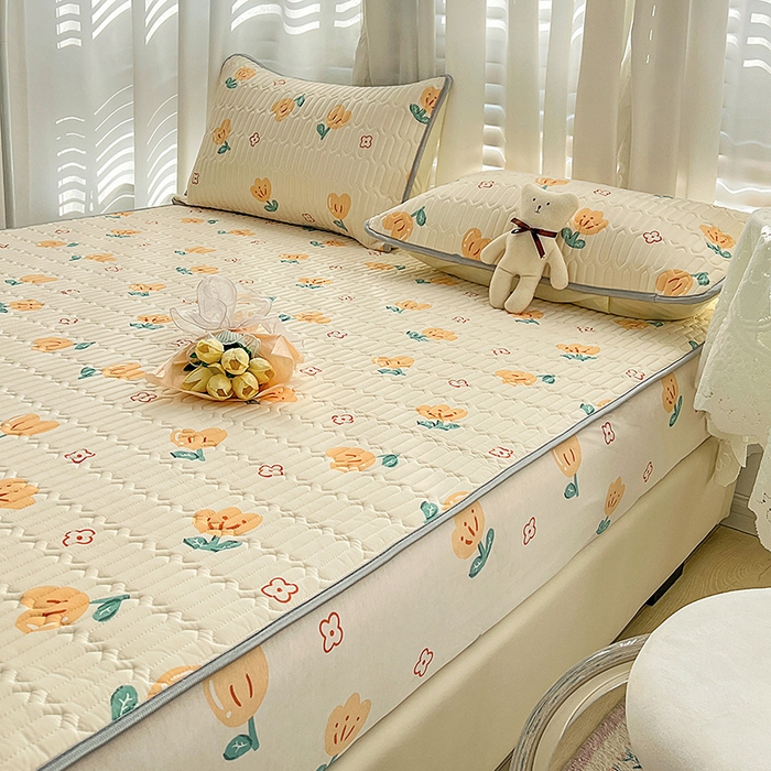 91家纺网 家纺一手货源 找家纺 民新家纺 2023新款乳胶凉席床笠款 郁金香