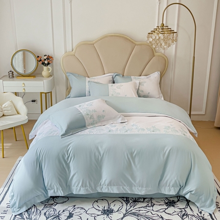 91家纺网 家纺一手货源 找家纺 （总）芯贝儿2024款法式轻奢云锦m磨毛刺绣长绒m绣花四件套