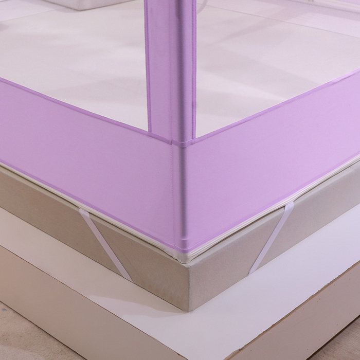 91家纺网 家纺一手货源 找家纺 艾晶美家纺有限公司 2023新款6片坐床布帘蚊帐 香芋紫